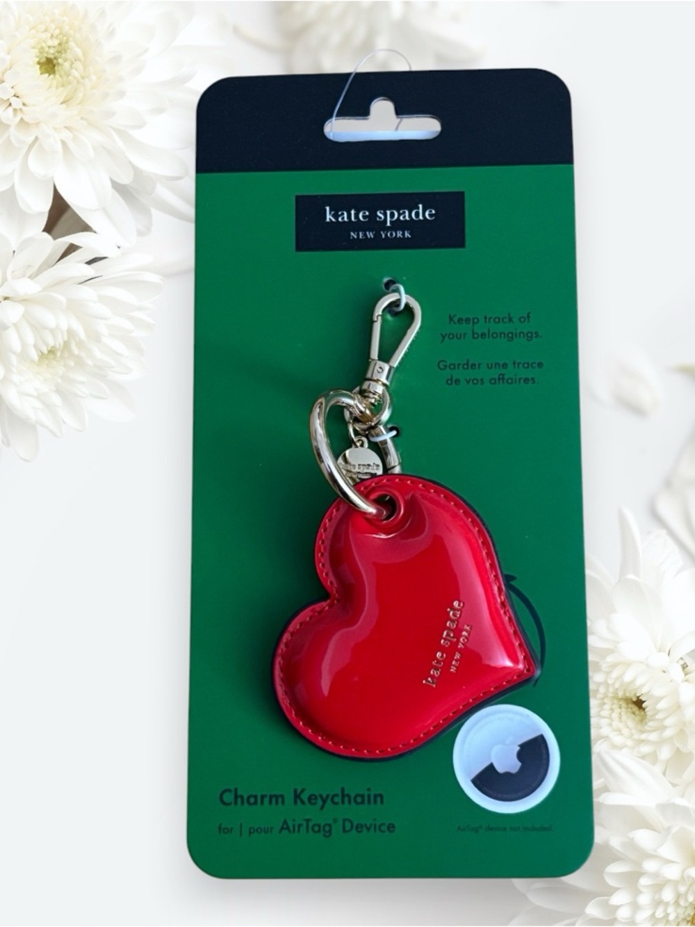 NWT Kate Spade Patent Heart Charm with Gold Hardware